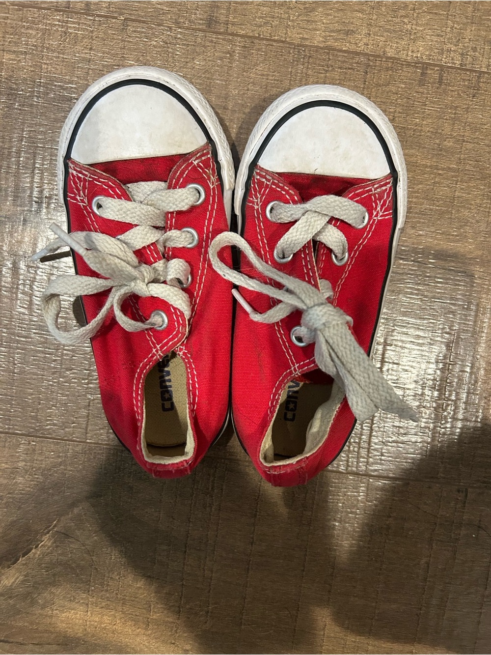 Converse Toddler Red Low-Top Canvas Sneakers with White Accents